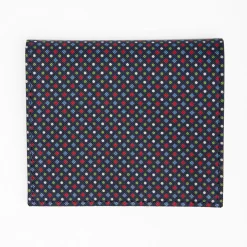 Dark Blue Small Wallet In Silk And Leather