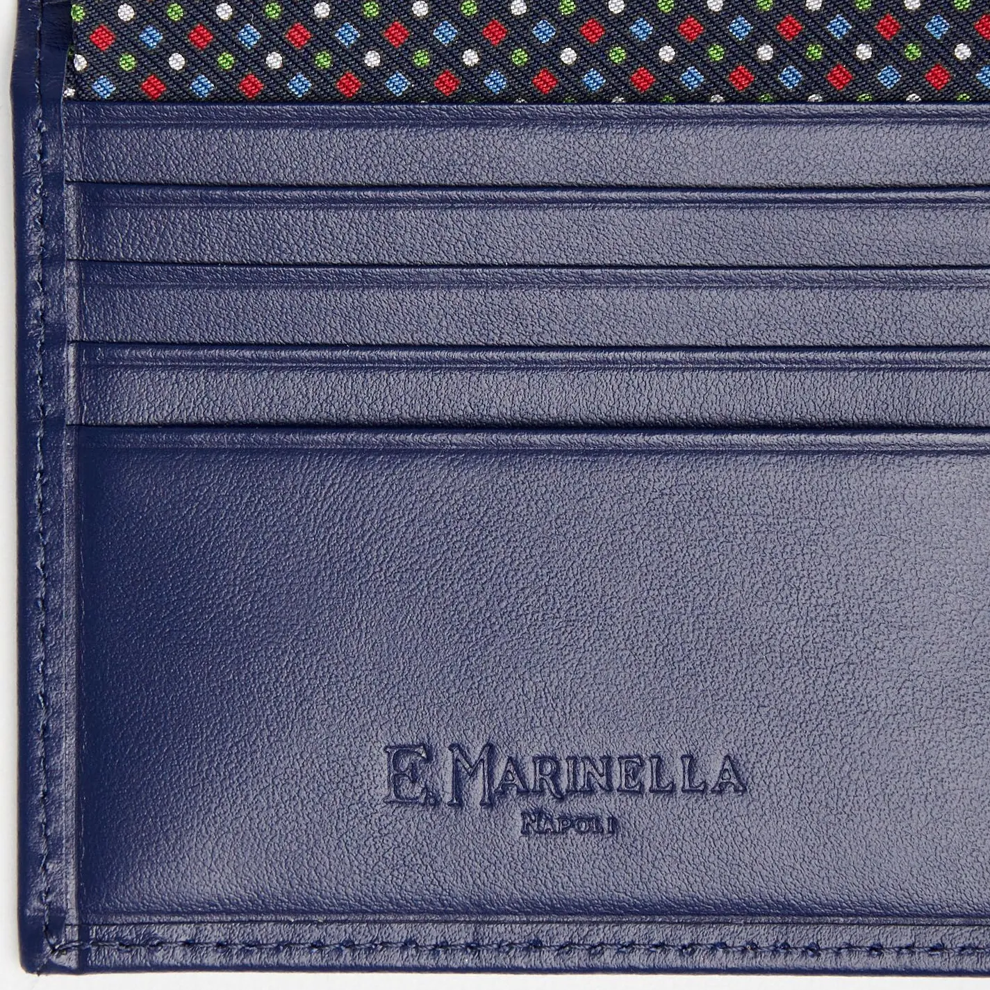 Dark Blue Small Wallet In Silk And Leather