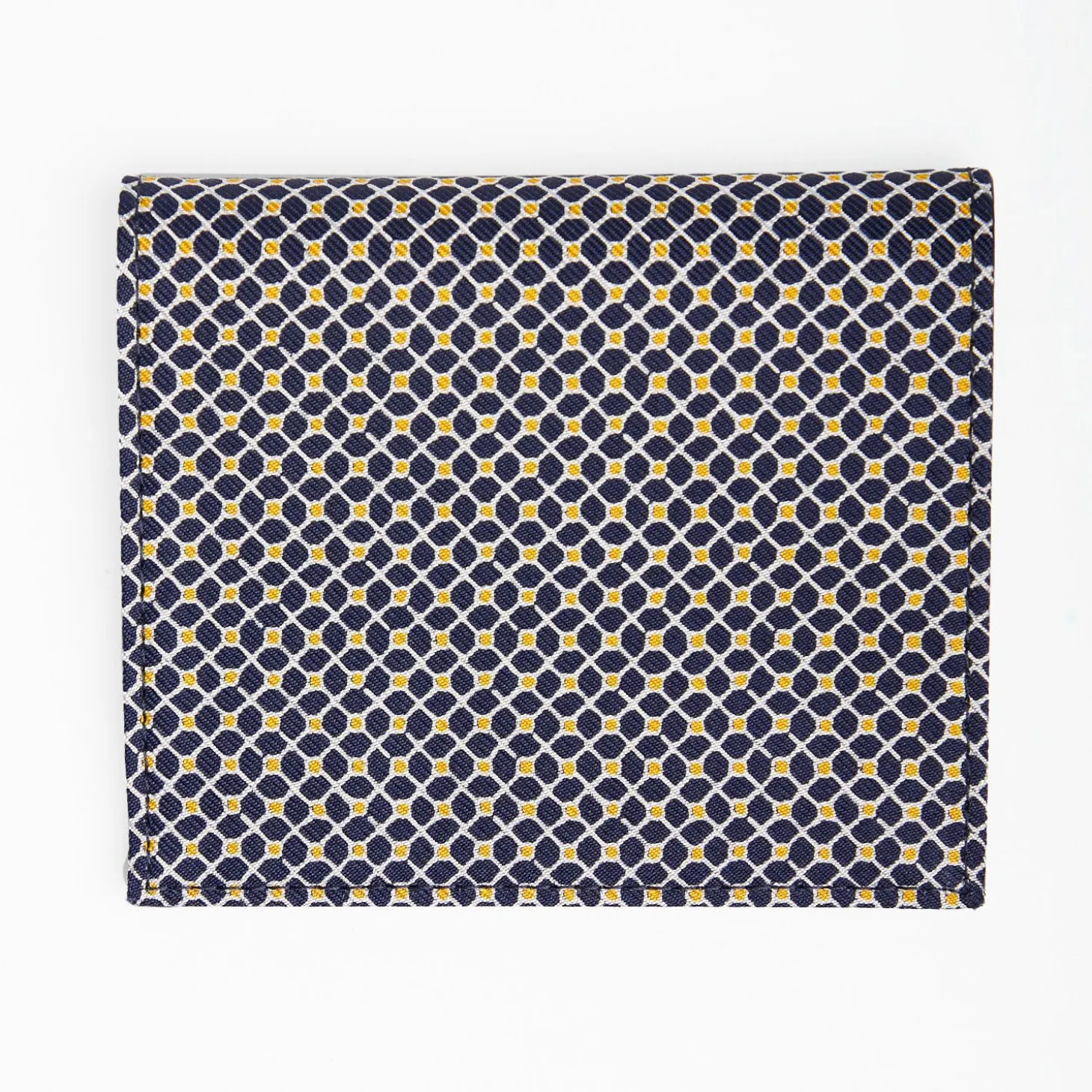 Dark Blue Small Wallet In Silk And Leather