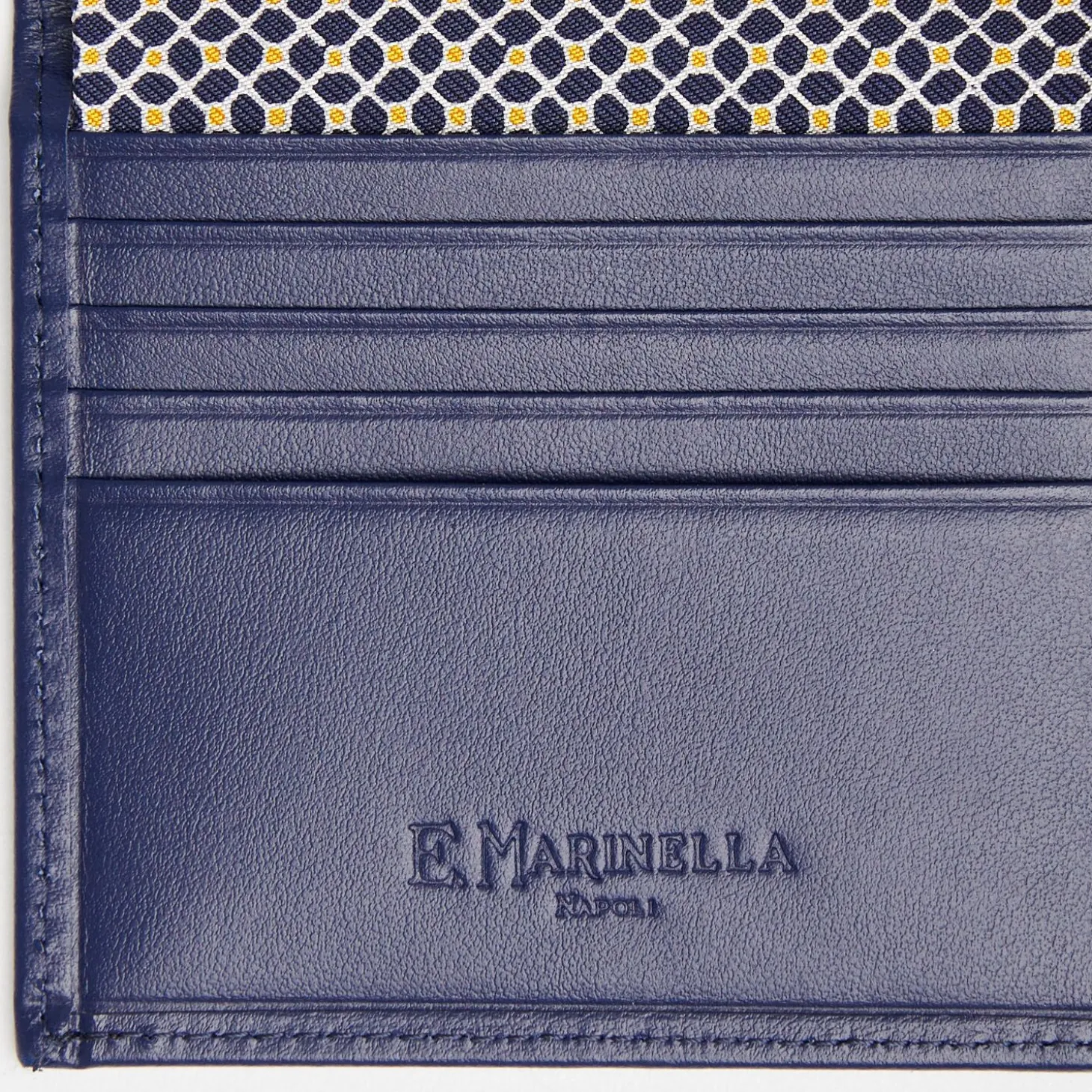 Dark Blue Small Wallet In Silk And Leather