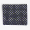 Dark Blue Small Wallet In Silk And Leather