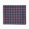 Dark Blue Small Wallet In Silk And Leather