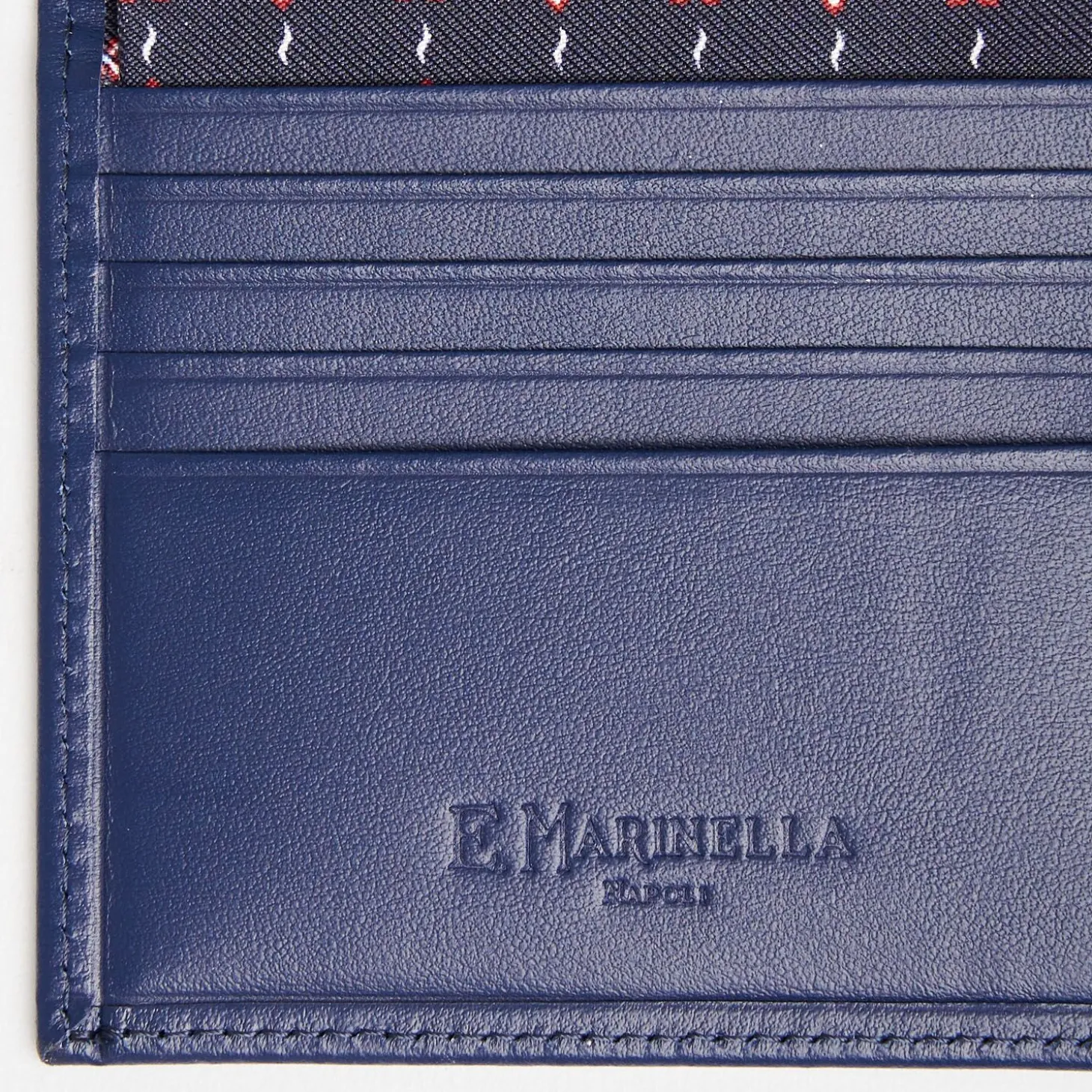 Dark Blue Small Wallet In Silk And Leather