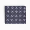 Dark Blue Small Wallet In Silk And Leather