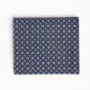 Dark Blue Small Wallet In Silk And Leather