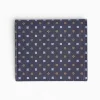 Dark Blue Small Wallet In Silk And Leather
