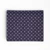 Dark Blue Small Wallet In Silk And Leather