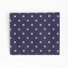 Dark Blue Small Wallet In Silk And Leather