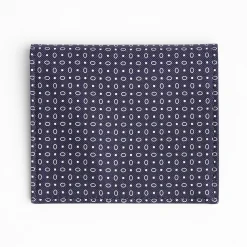 Dark Blue Small Wallet In Silk And Leather