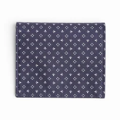 Dark Blue Small Wallet In Silk And Leather