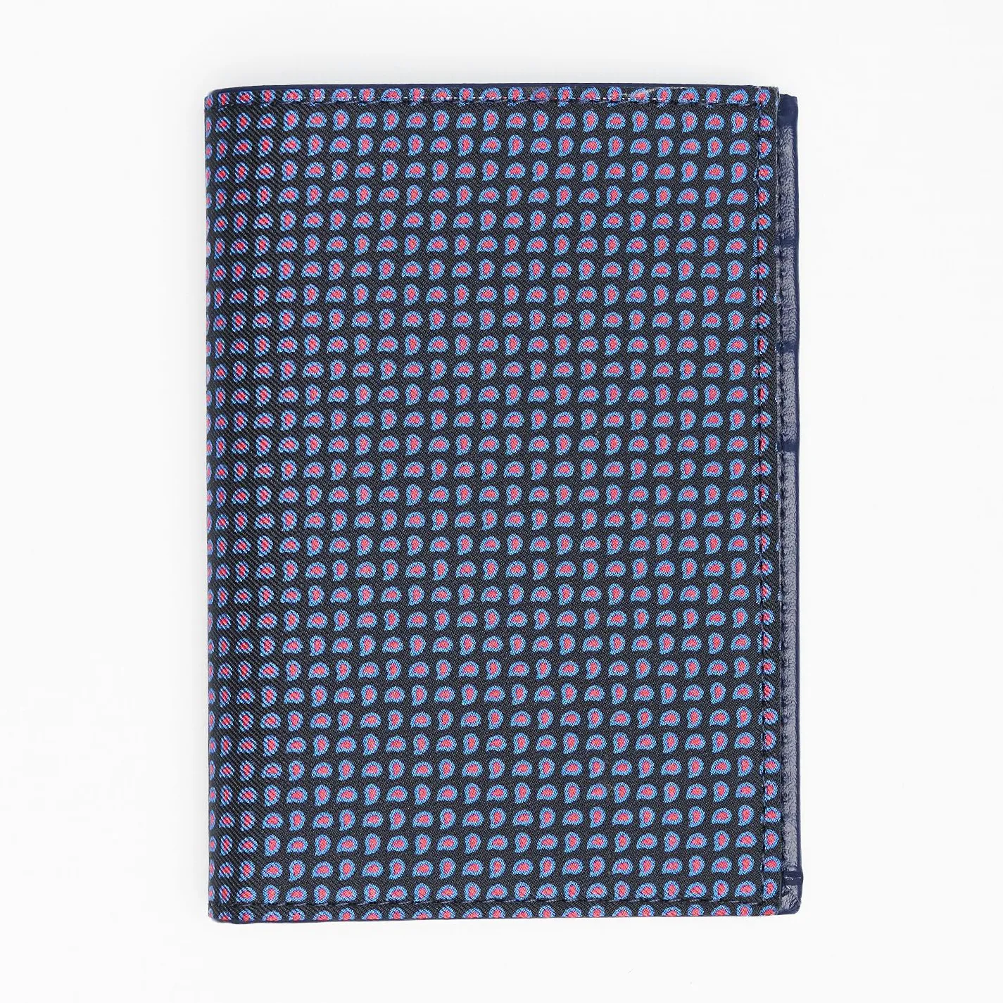Dark Blue Vertical Wallet In Silk And Leather