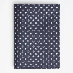 Dark Blue Vertical Wallet In Silk And Leather