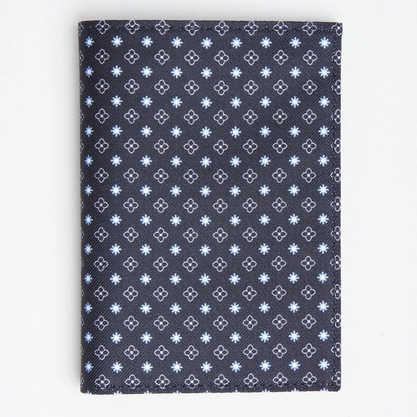 Dark Blue Vertical Wallet In Silk And Leather