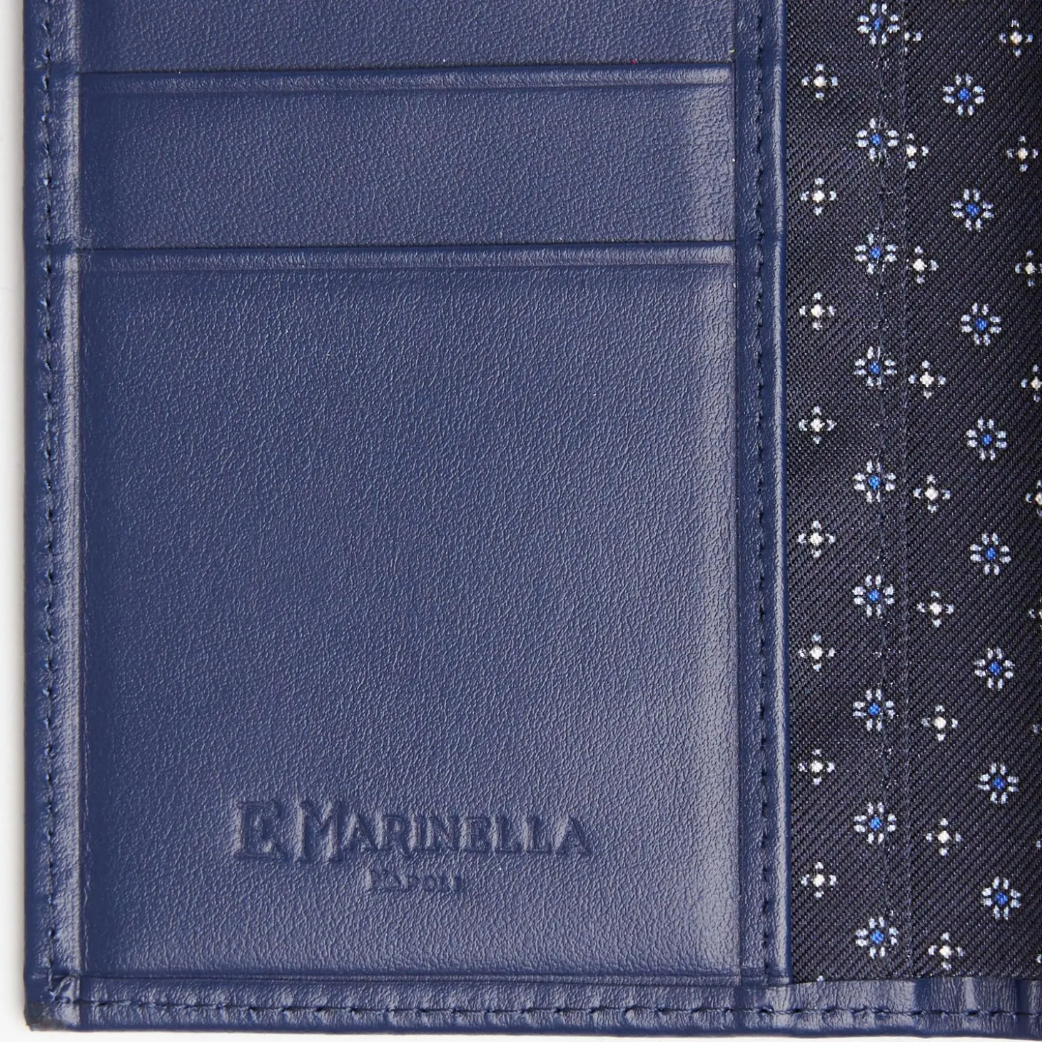 Dark Blue Vertical Wallet In Silk And Leather