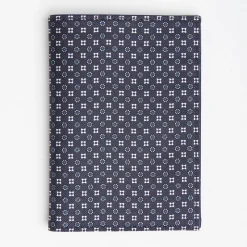 Dark Blue Vertical Wallet In Silk And Leather