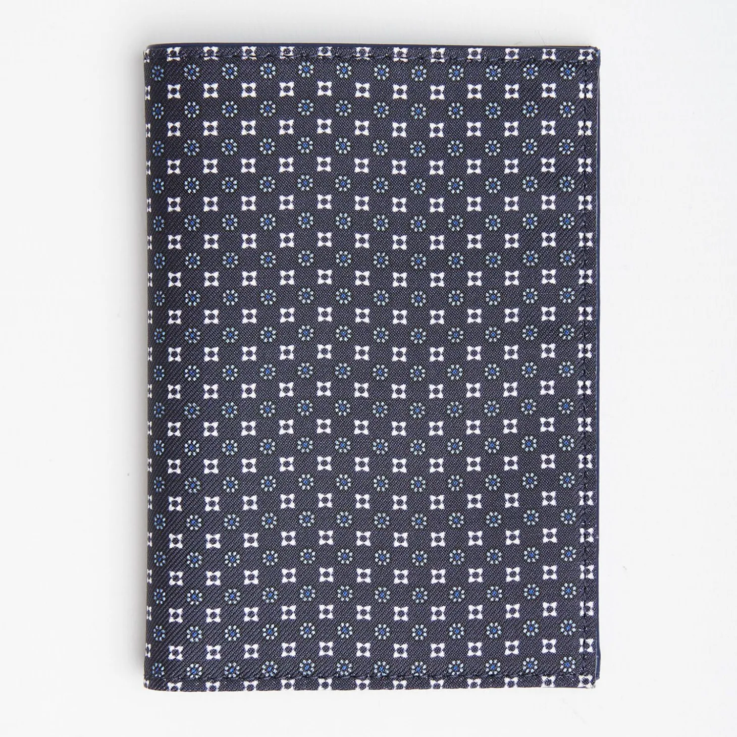 Dark Blue Vertical Wallet In Silk And Leather