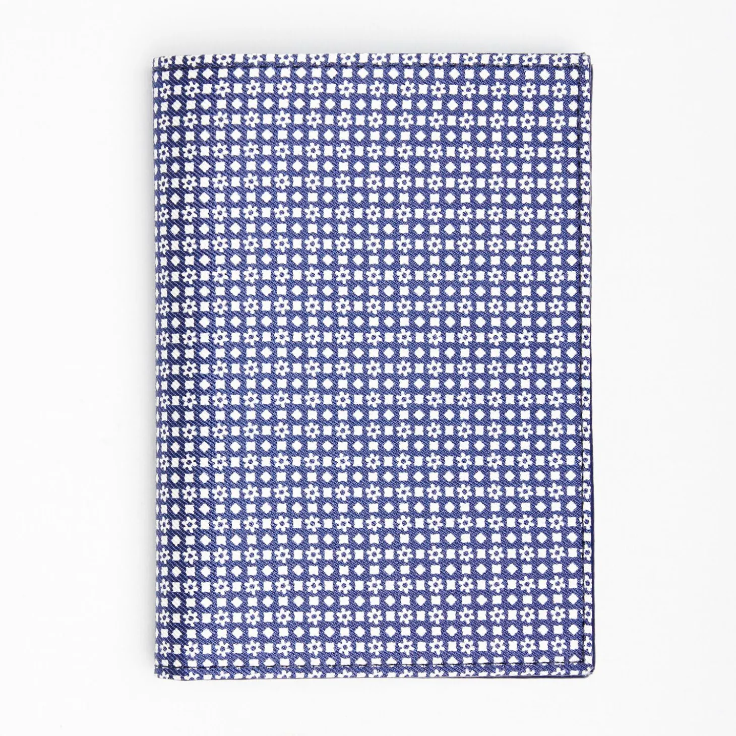 Dark Blue Vertical Wallet In Silk And Leather