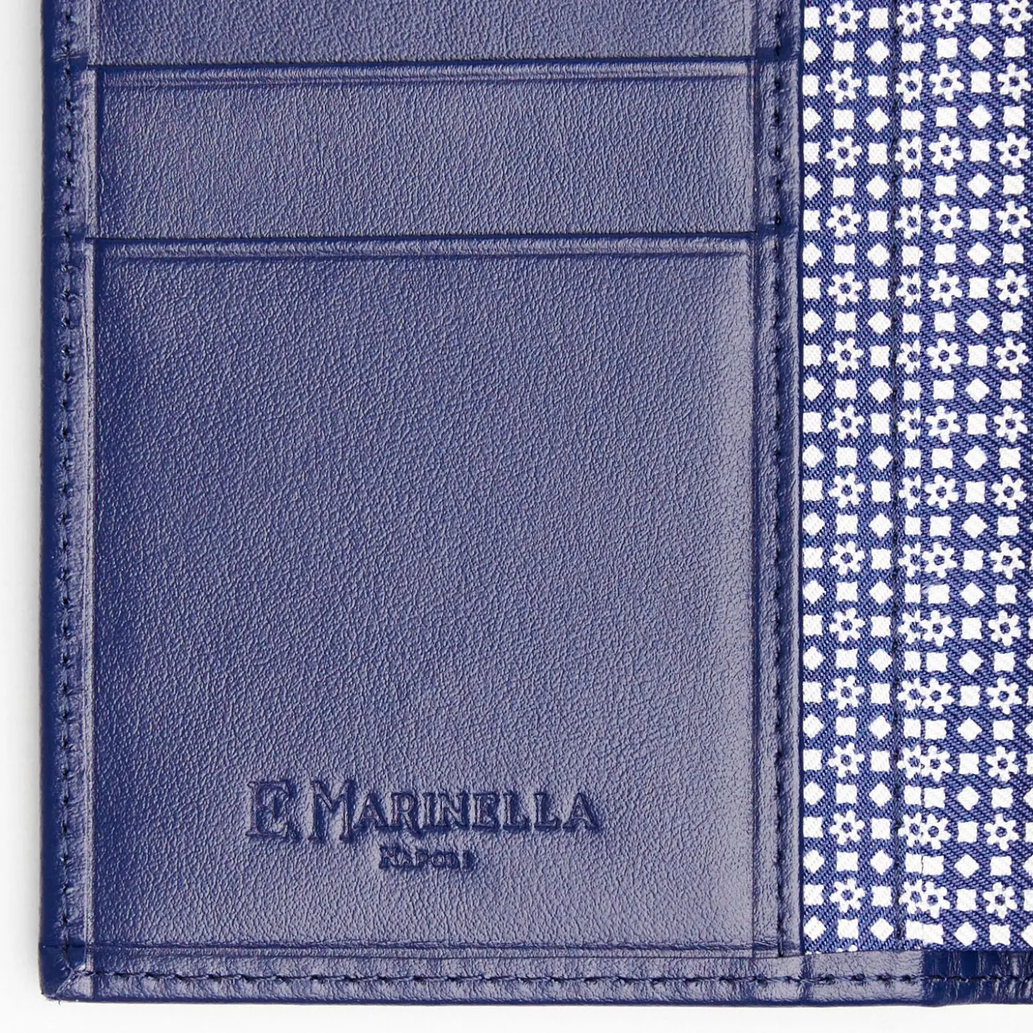 Dark Blue Vertical Wallet In Silk And Leather