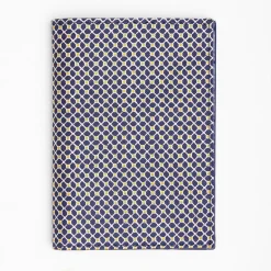Dark Blue Vertical Wallet In Silk And Leather