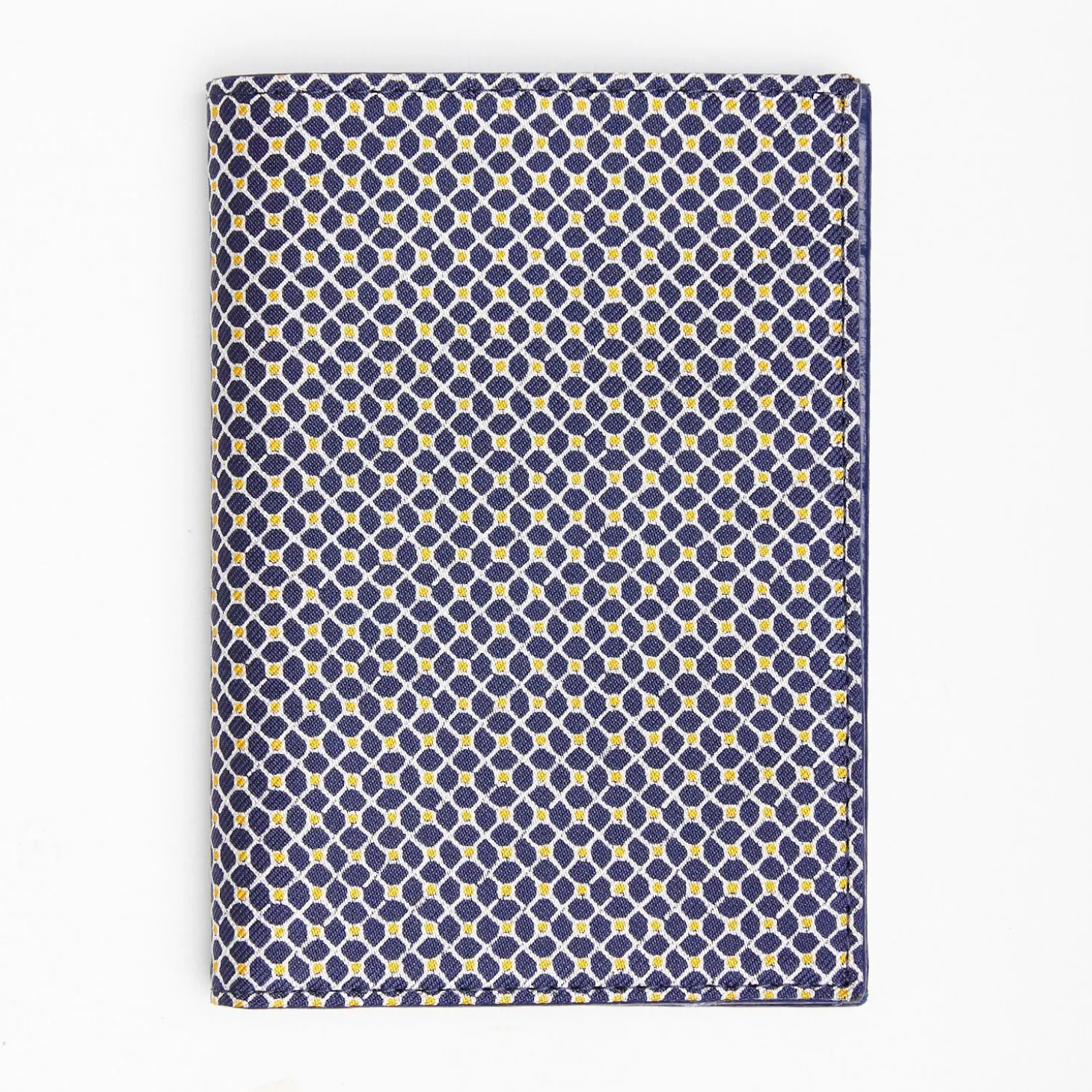 Dark Blue Vertical Wallet In Silk And Leather