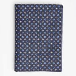 Dark Blue Vertical Wallet In Silk And Leather