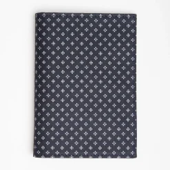 Dark Blue Vertical Wallet In Silk And Leather