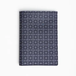 Dark Blue Vertical Wallet In Silk And Leather