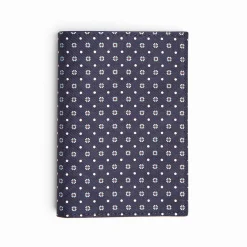 Dark Blue Vertical Wallet In Silk And Leather