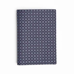 Dark Blue Vertical Wallet In Silk And Leather