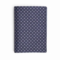 Dark Blue Vertical Wallet In Silk And Leather