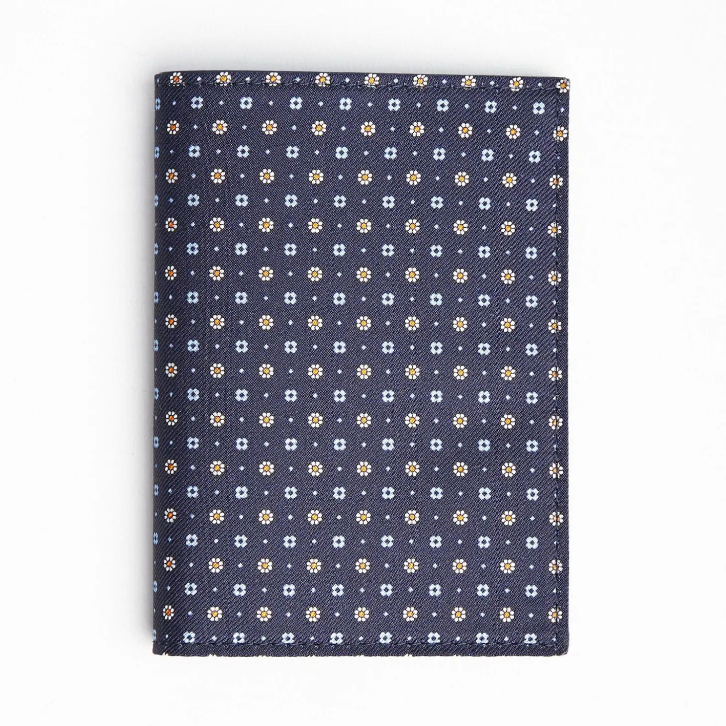 Dark Blue Vertical Wallet In Silk And Leather