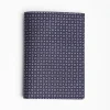 Dark Blue Vertical Wallet In Silk And Leather