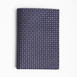 Dark Blue Vertical Wallet In Silk And Leather