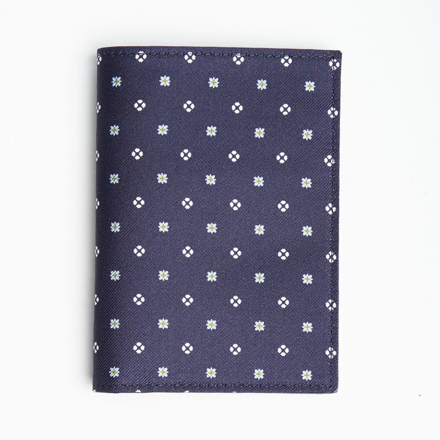 Dark Blue Vertical Wallet In Silk And Leather