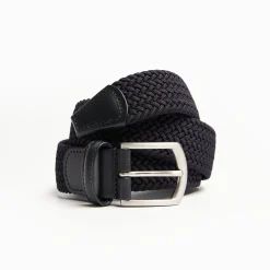 Dark Blue Woven Stretch Belt 35 Mm