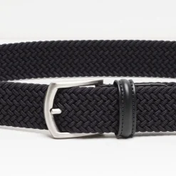 Dark Blue Woven Stretch Belt 35 Mm