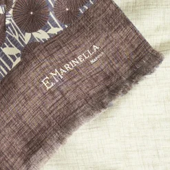 Dark Brown And Beige Double Silk Scarf