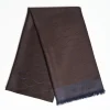 Dark Brown And Blue Wool And Silk Vesuvius Scarf