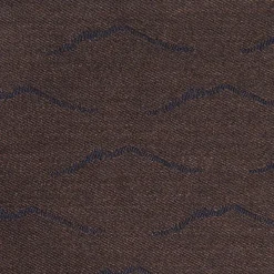 Dark Brown And Blue Wool And Silk Vesuvius Scarf