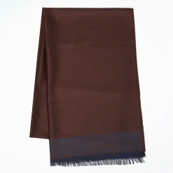 Dark Brown And Blue Wool And Silk Vesuvius Scarf