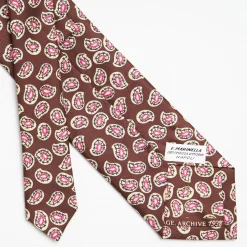 Dark Brown Archivio Collection Silk Tie 1938-05