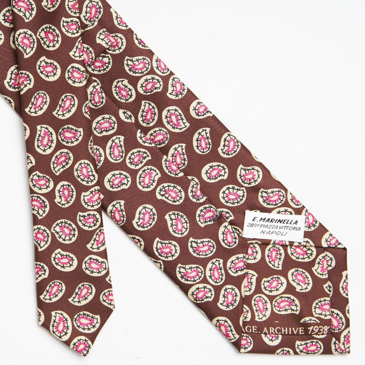 Dark Brown Archivio Collection Silk Tie 1938-05