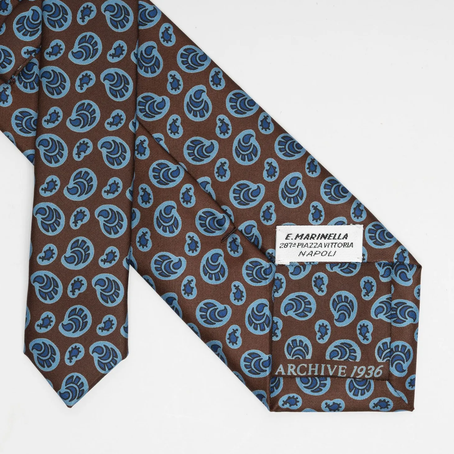 Dark Brown Archivio Collection Silk Tie 1936_04