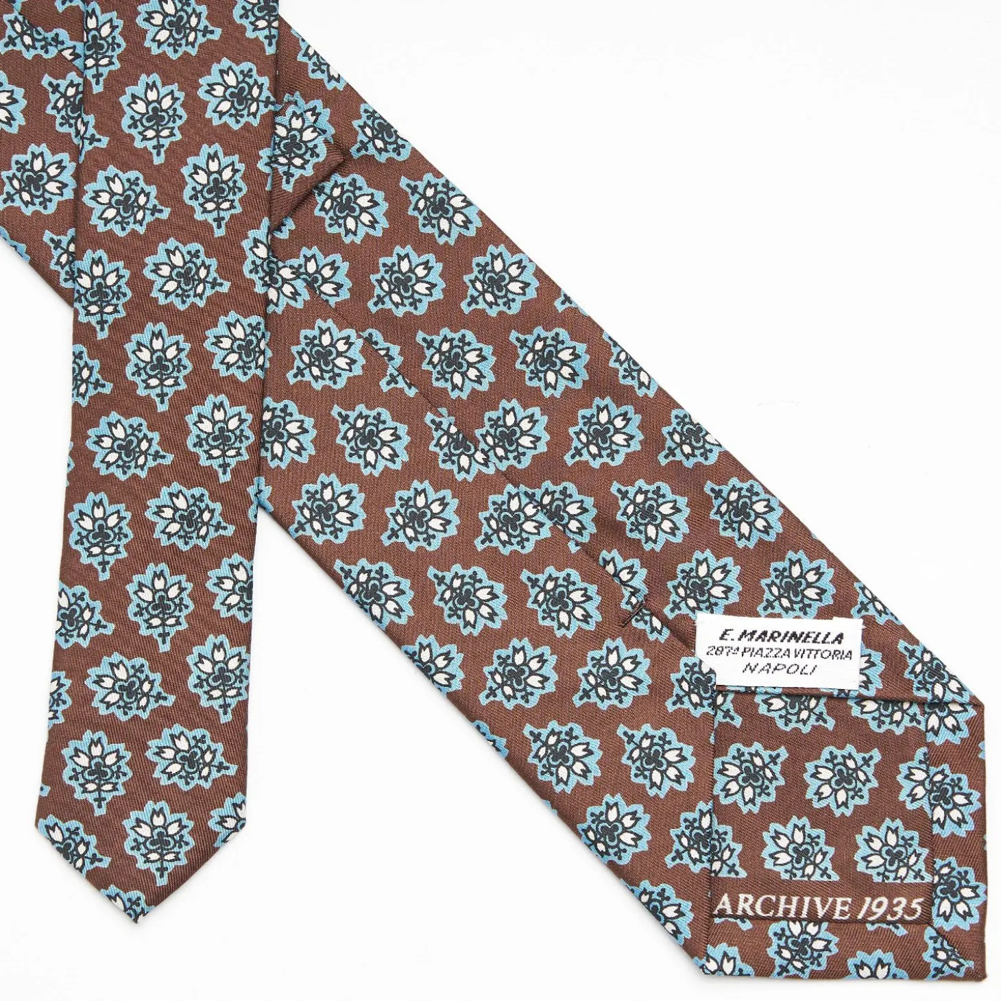 Dark Brown Archivio Collection Silk Tie 1935-05