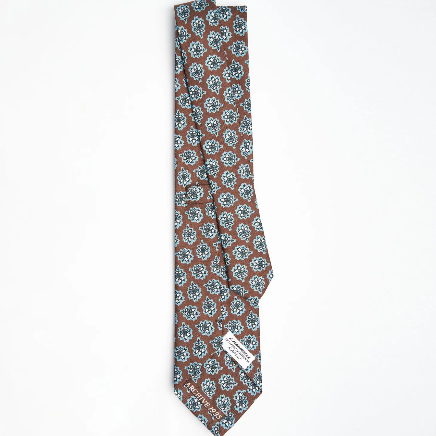 Dark Brown Archivio Collection Silk Tie 1935-05