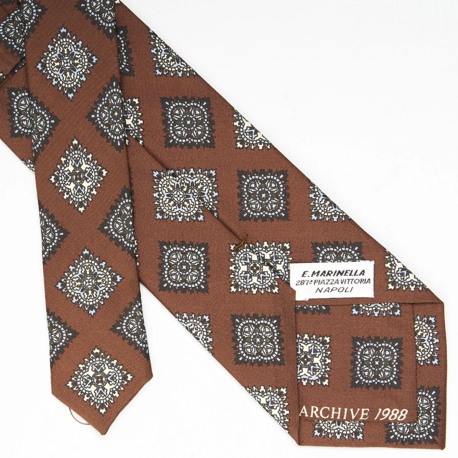 Dark Brown Archivio Collection Silk Tie 1988-05
