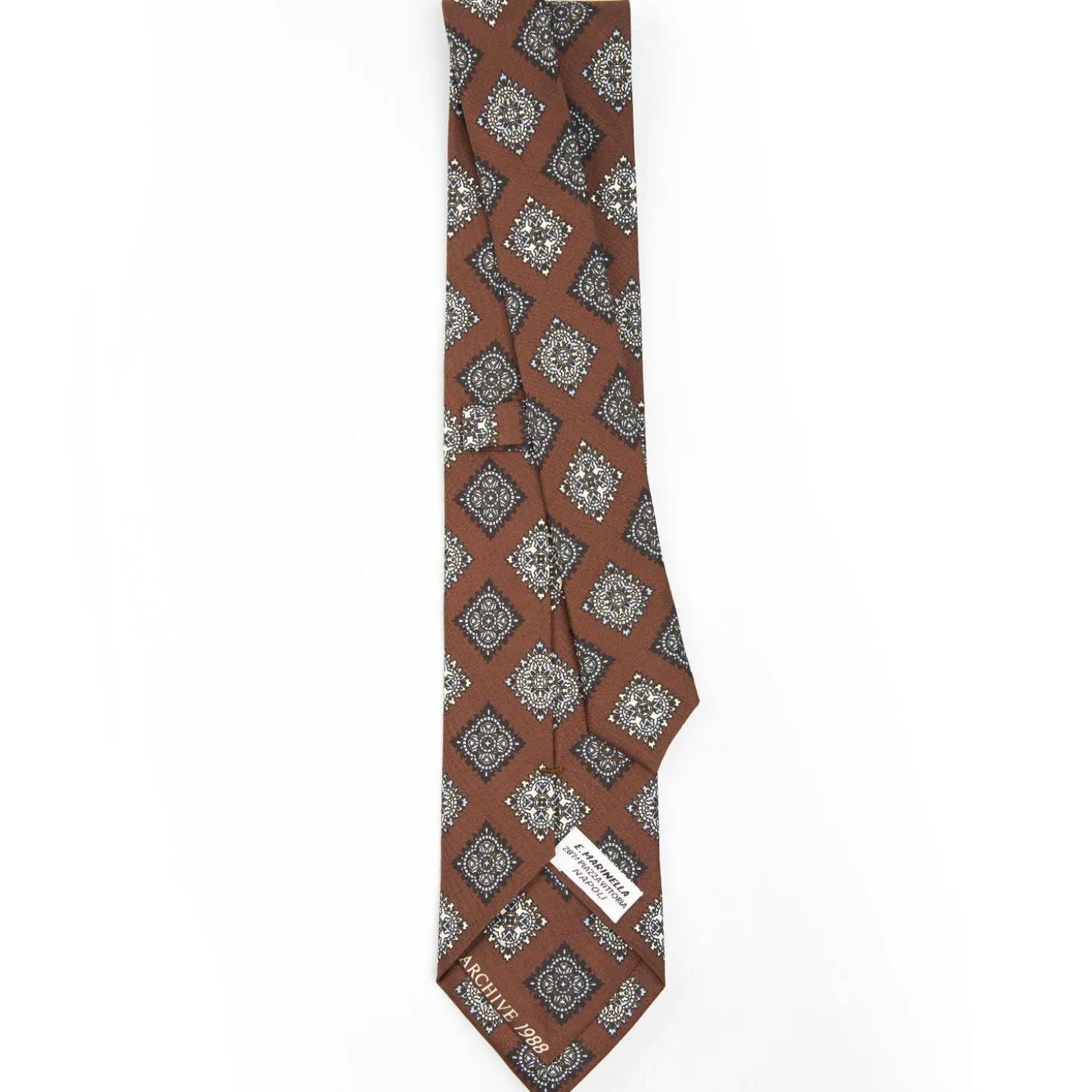 Dark Brown Archivio Collection Silk Tie 1988-05