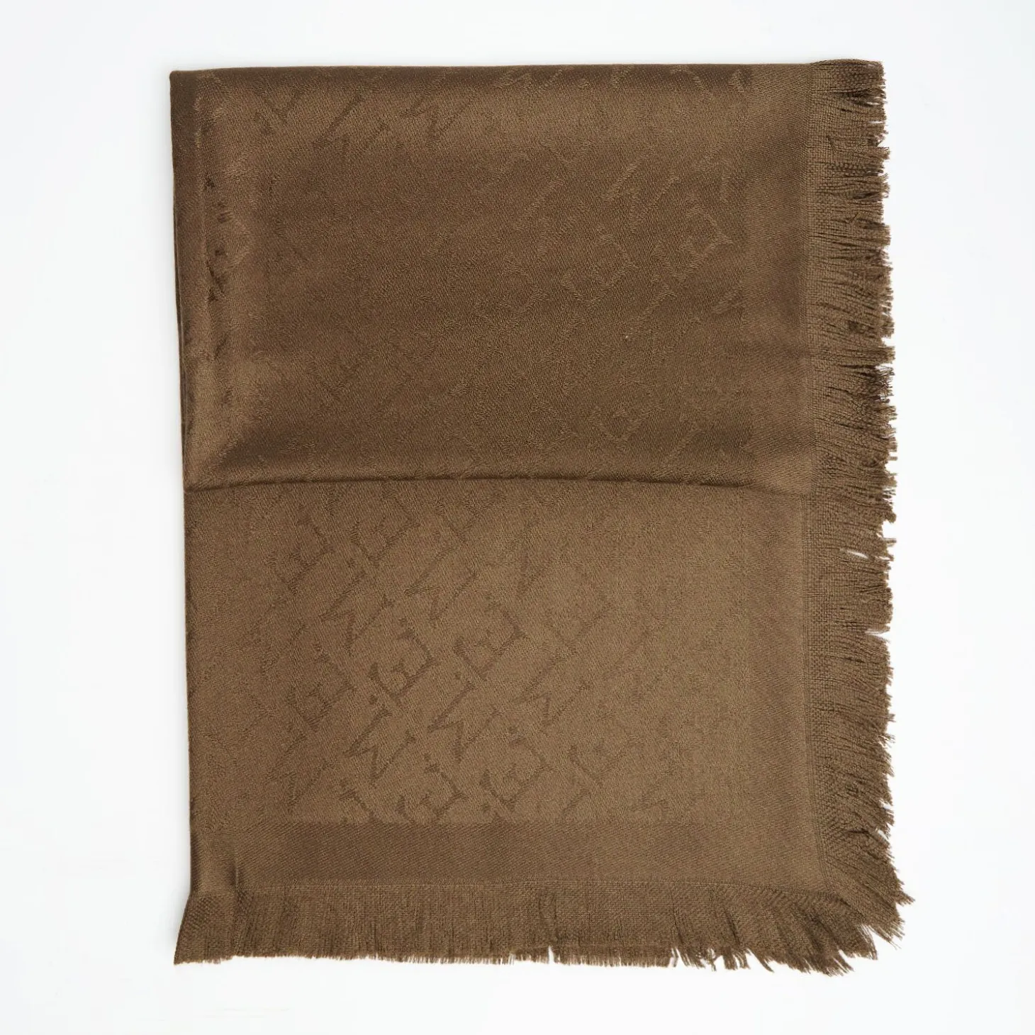 Dark Brown Em Logo Wool And Silk Stole