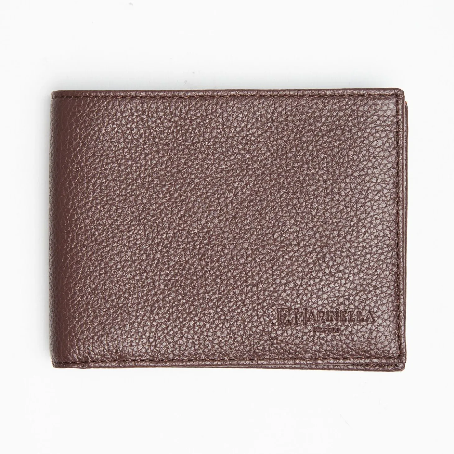 Dark Brown Hammered Leather Horizontal Wallet