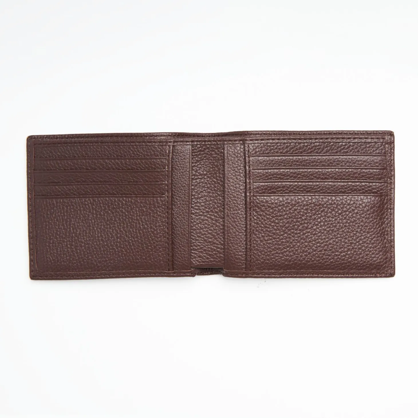 Dark Brown Hammered Leather Horizontal Wallet